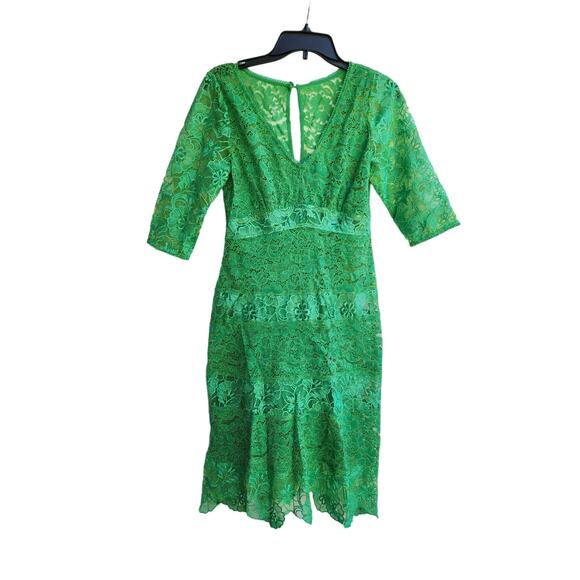 Tracy Reese x Anthropologie green lace dress 6 - Picture 6 of 9